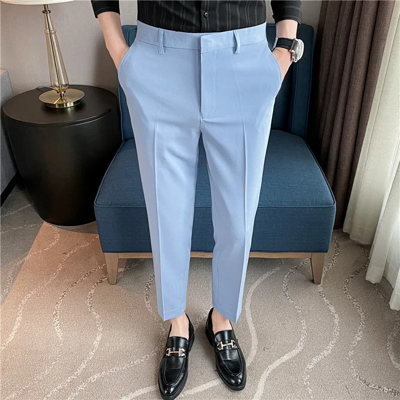 Men Solid Boutique Suits Pants Male Formal Wear Wedding Dress Trousers Quality British Style Business Casual Suit 36 260612