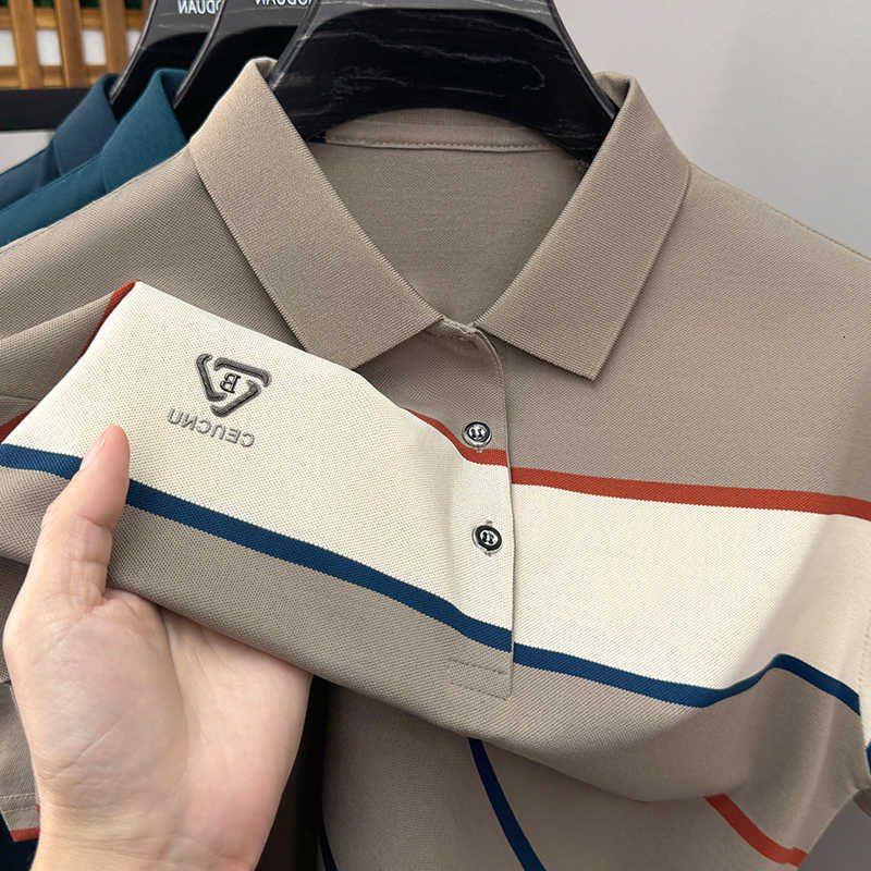 short striped Fashion sleeve brand shirt luxurious mens casual summer lightweight breathable new letter embossed T-shirt M260612