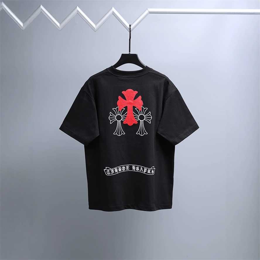 CH Chrome Correct Version Summer Front and Back Appliqu Embroidery Unisex Short-Sleeve T-Shirt{category}{category}KABX