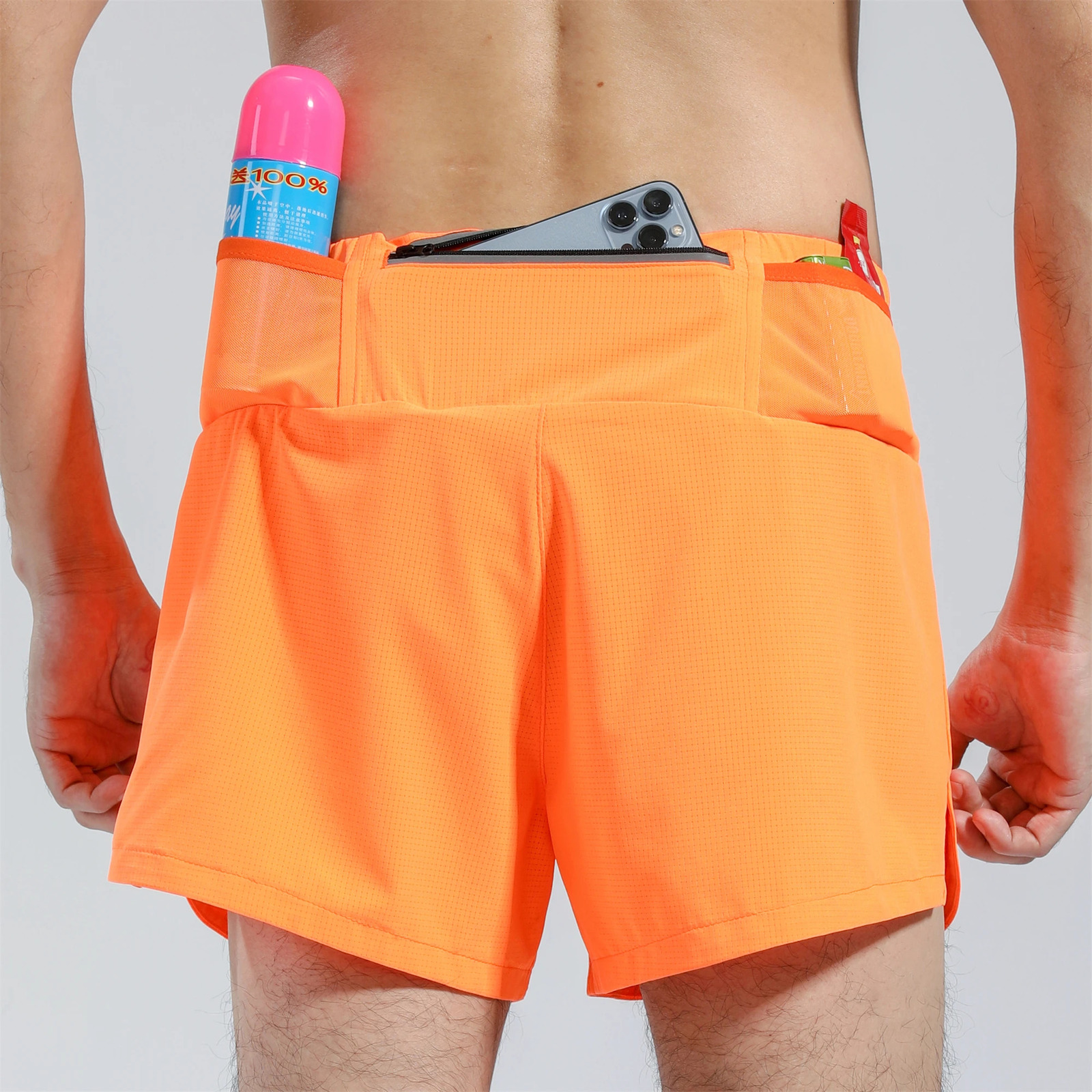 Mens Womens Marathon Running Shorts Back Pockets Outdoor Sports Training Exercise Gym Fitness Hiking Shorts Breathable Quick Dry 260612