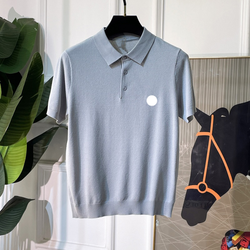Cooling Ice Silk Golf Polo Men Anti Wrinkle Executive Business Shirt Breathable Pattern Print Short Sleeve Casual Travel Tee CP172