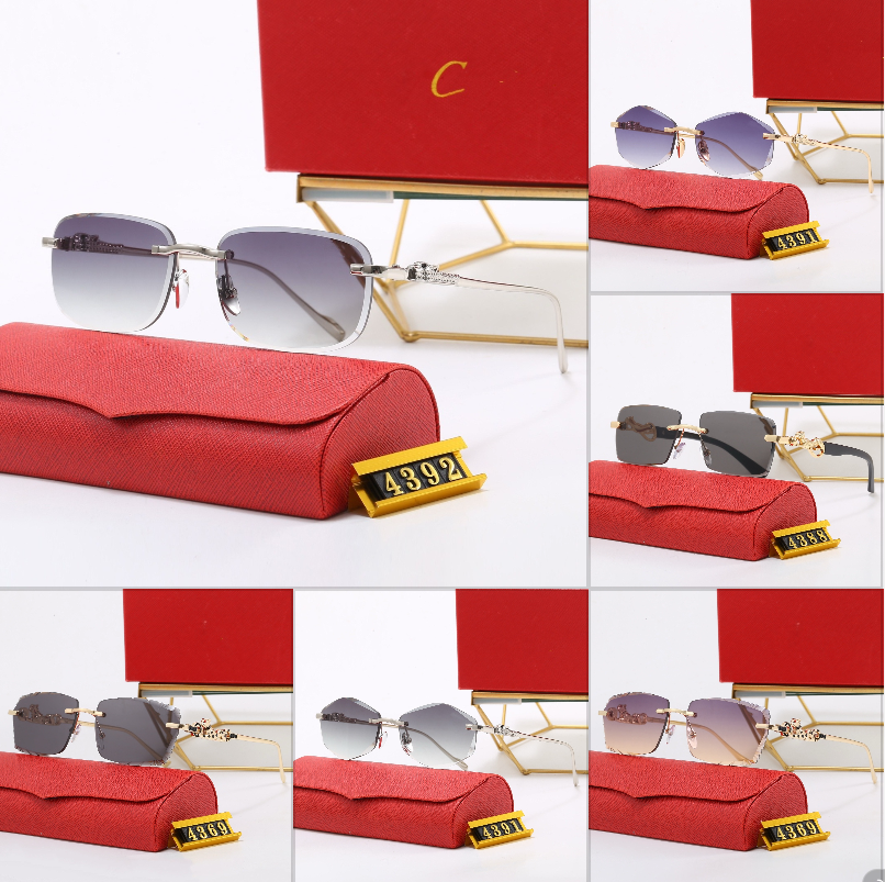 New designer sunglasses for men and women gold and silver frameless metal oval optical frame transparent lens glasses fashionable glasses