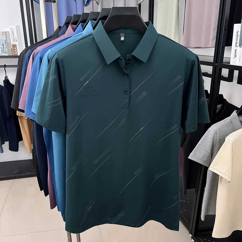 Diagonal Mens 2026 Line New Pattern Shirt Wrinkle Resistant Smooth Fabric Short Sleeve For Office And Casual M260612
