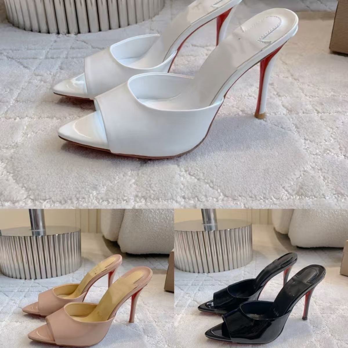 2026 Top quality Summer New Designer Heels Slippers Classic Trendy Fashion Sandals for Women Beach Slippers size 35-40 fish mouth sandals