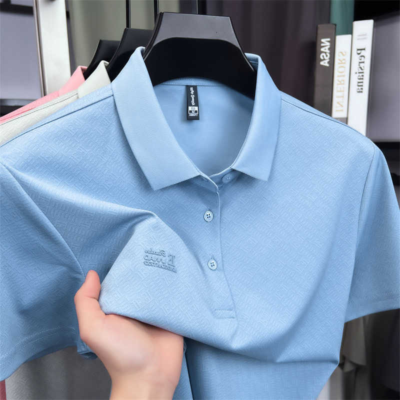 embossed High end brand letter short sleeve shirt mens fashion personalized design silky cotton breathable summer T-shirt M260612
