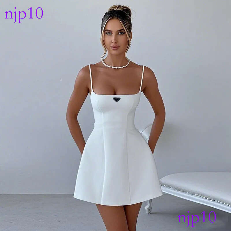 dresses for woman designer summer womens clothing new product temperament slim fit solid color round hanging neck backless short dress