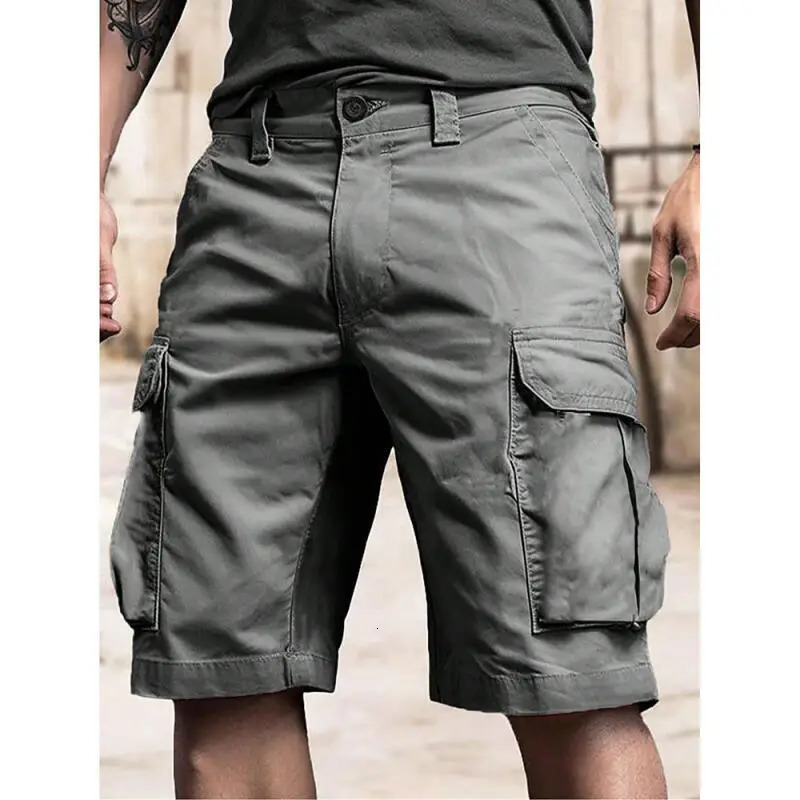 2026 Vintage Cargo Shorts Men Casual Summer Pants Loose Multi-Pocket Trousers Plus Size 3Xl Beach Fashion Tourism Outerwear 260612