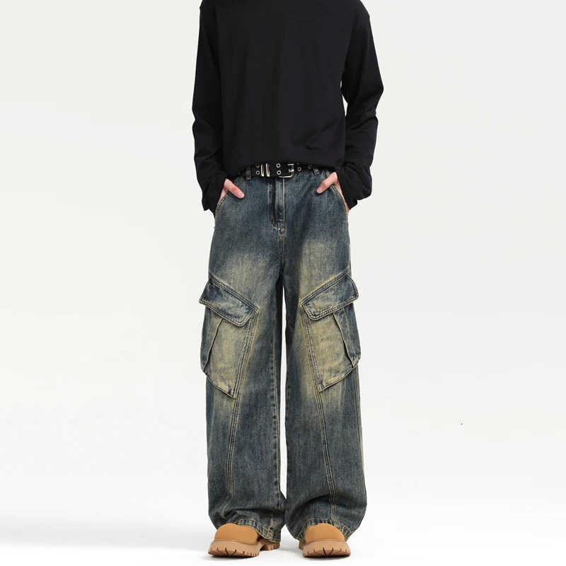Jeans Baggy Trousers Vintage Denim Pants Wide Legs Pants Mens Jeans Oversize Cargo Y2K Hip Hop Harajuku S260612