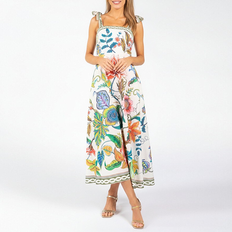 Free shipping 2026 Spring New Arrival Cross-Border European & American Women's Fashion Casual Strappy Sleeveless Wrap Dress Classic plain
