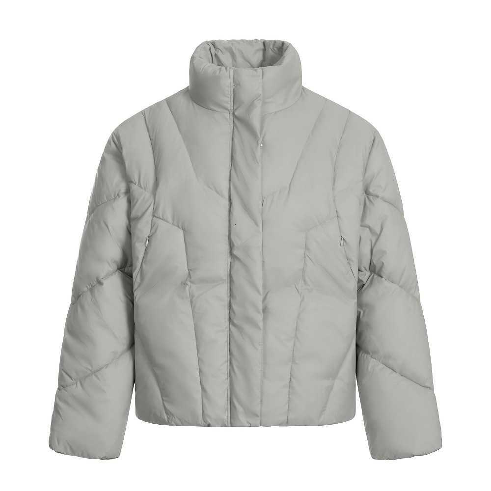 Solid Color Loose Mens High Collar Cotton Jacket Trendy American Style Vibe Casual Versatile Stand Collar Plaid Cotton Coat Winter Q260612