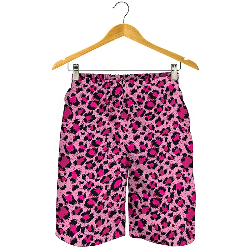 Streetwear Hip Hop Style Shorts Men 3D Printing Unique Leopard Short Pants Animal Skin Pattern Summer Harajuku Board Moto 260612