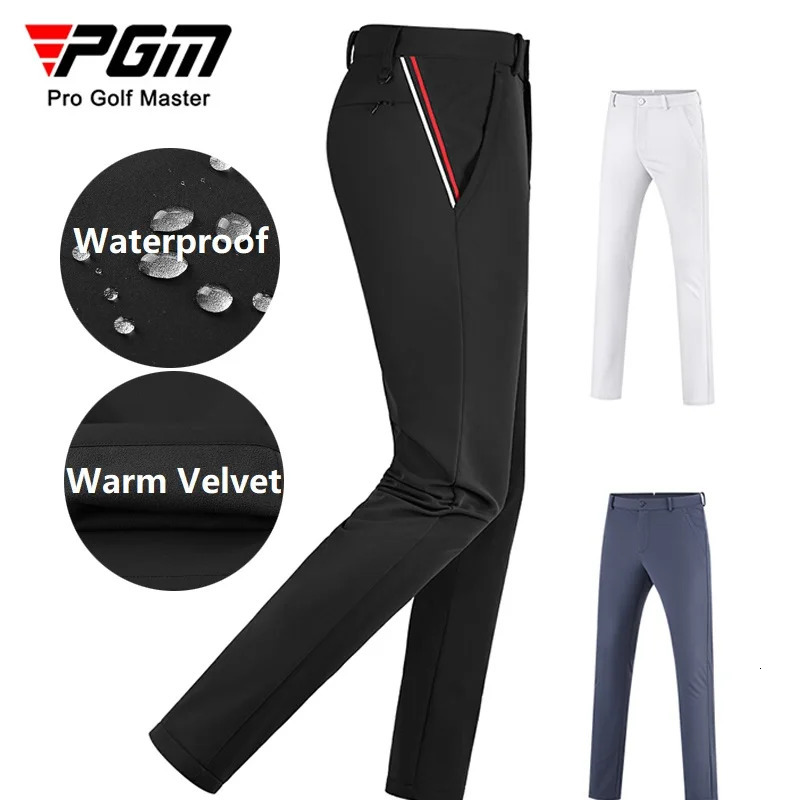 PGM Pantaloni da golf invernali da uomo Pantaloni sportivi dritti impermeabili Pantaloni termici in pile ispessito maschile Pantaloni sportivi casua