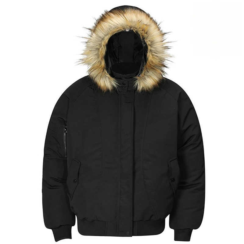MirrordustMen Winter Jackets Thicken Warm Parkas Coat Vintage Fur Collar Padded Casual Loose Outwear Q260612
