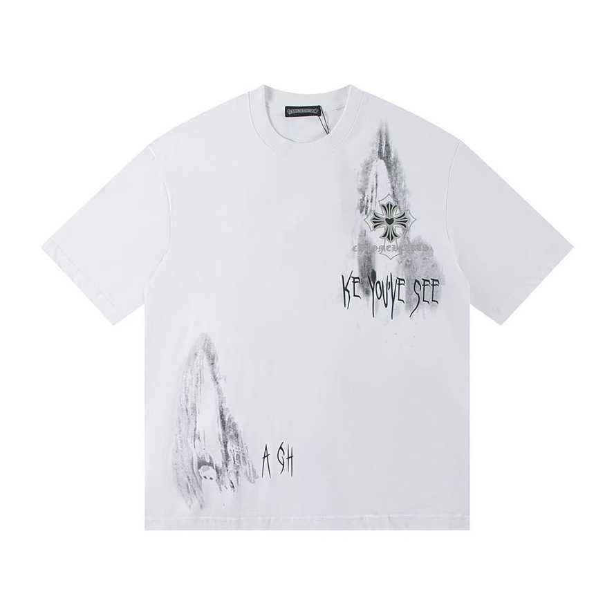 Correct version of CH Chrome new model cross and Sanskrit print short-sleeve T-shirt for couples{category}{category}BXHI