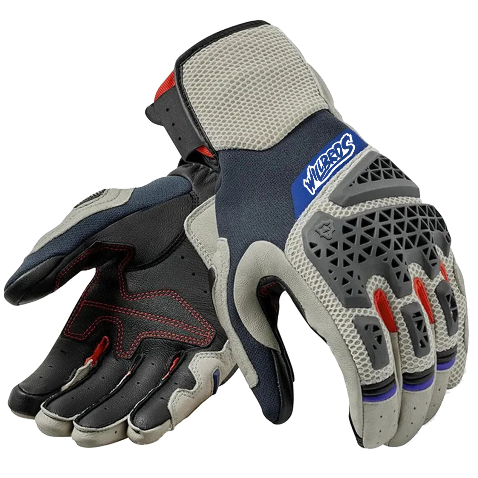 Motorcycle Touch Screen Gloves Genuine Leather Mesh Textile Racing Motocross Riding Motorbike Riders Full Finger 260611