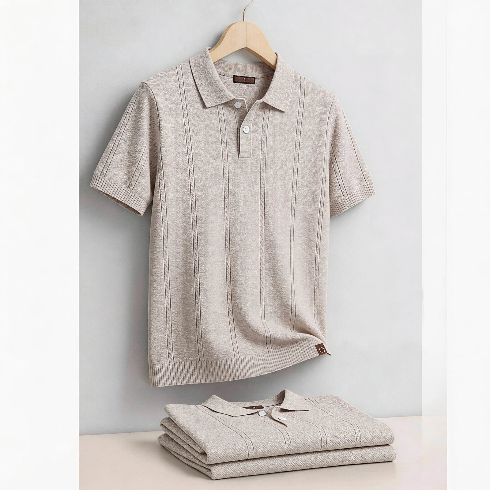 AIOPESON Mens Stripe Golf Polo Shirt Old Money Cool Silk Fabric Short Sleeve Icy Touch Breathable Casual Summer Top 260612