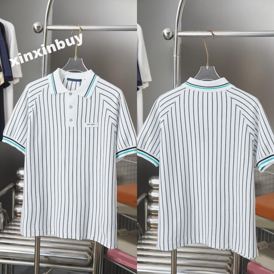 xinxinbuy Men designer Tee t shirt Italy Milan Check jacquard floral knit polo cotton women blue red BLACK green L-2XL