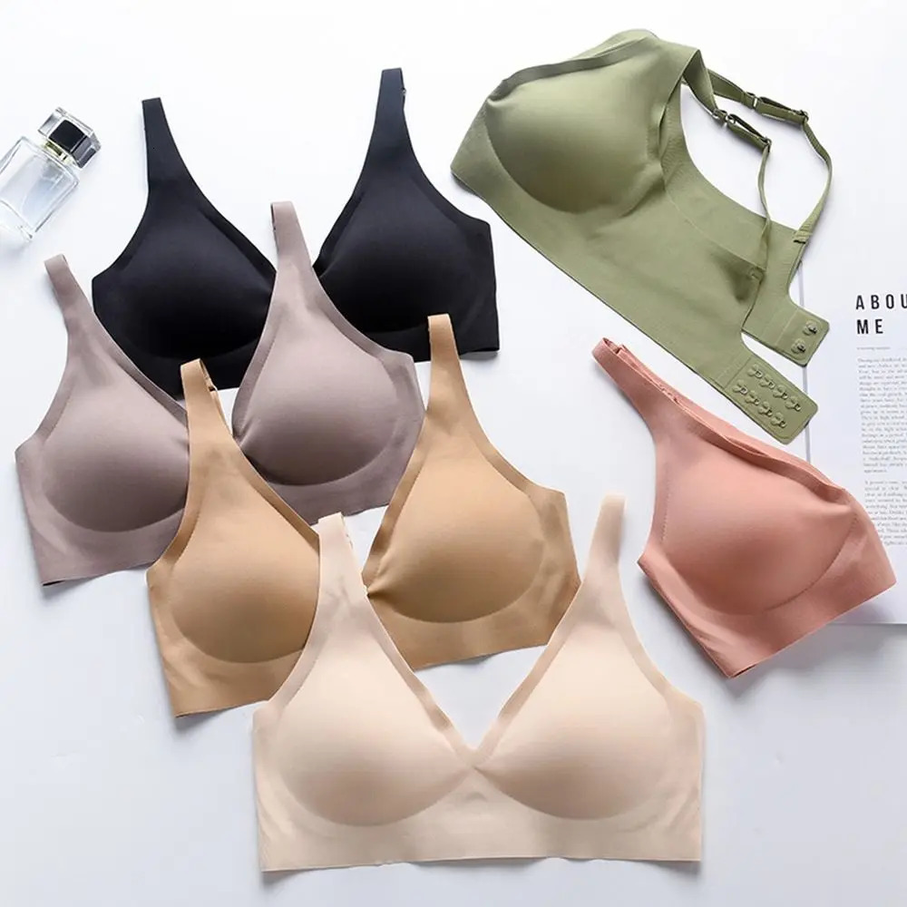 Casual Seamless Wireless Sports Bra Solid Color Breathable Push Up Slim Underwear Workout Tank Tops for Women 260610