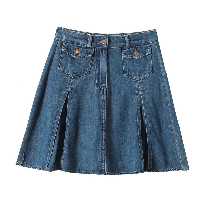 Half Vintage Denim Street Fashion Body Pleated Skirt Womens Summer Collect Waist High Waist Pack Hip A-line Half Body Skirts M260612