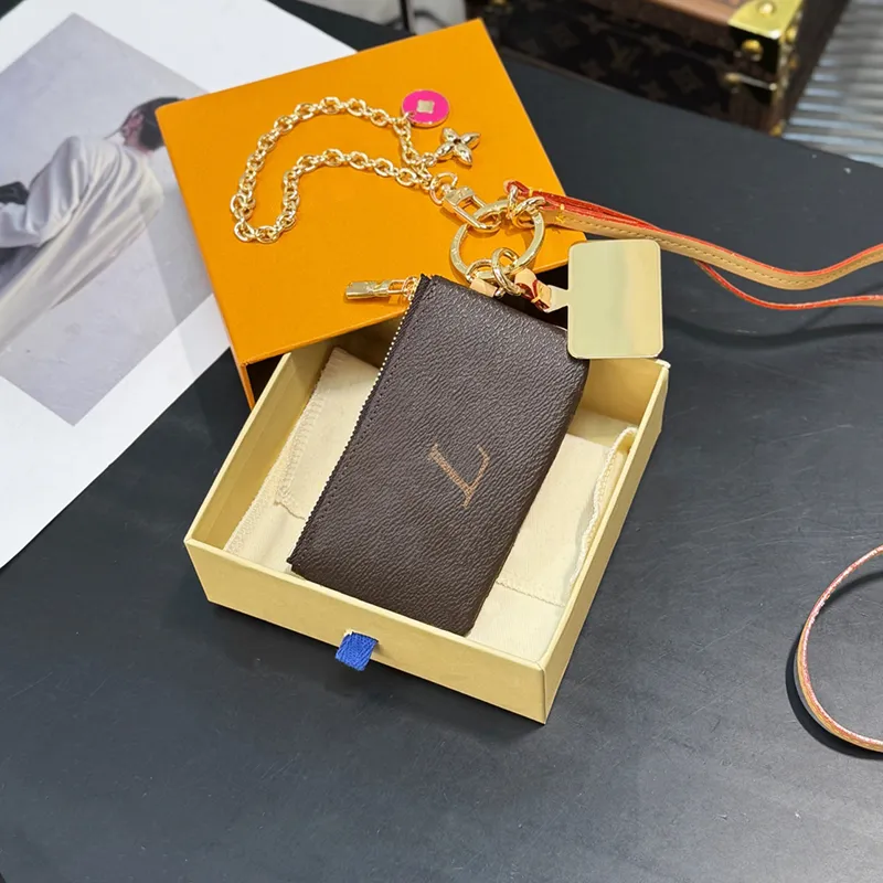 Longes de créateurs pour femmes pour téléphone, porte-clés à breloques portable avec pendentif en métal doré ou argenté et petit portefeuille à f