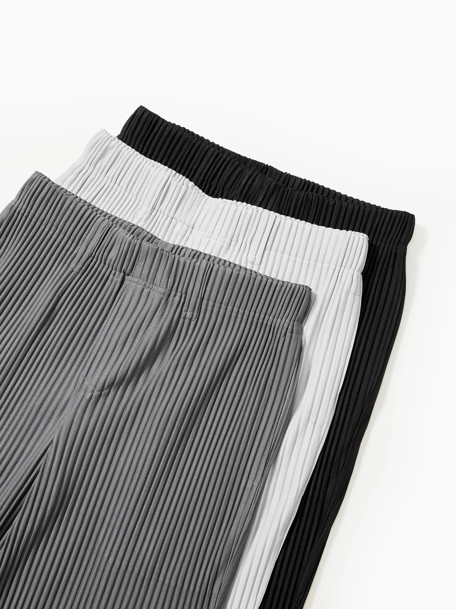 Miyake Pleated Men Pants Casual Loose Wide Leg Draped Trousers Business Daily Wear 260611