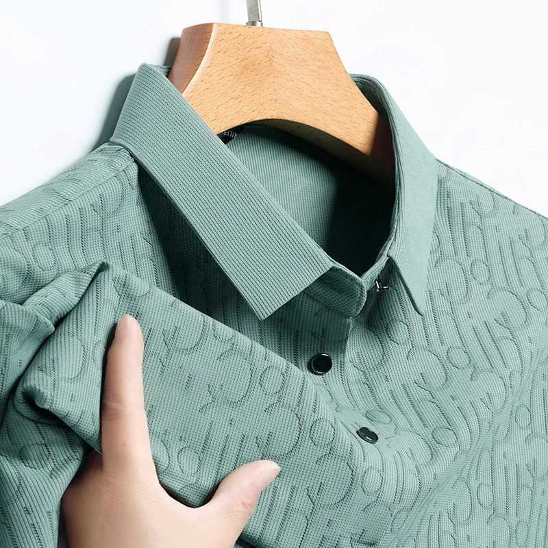 Casual 2025 Business New Mens Short Sleeved Printed Shirt Fashionable Breathable Comfortable and Versatile Top M260612