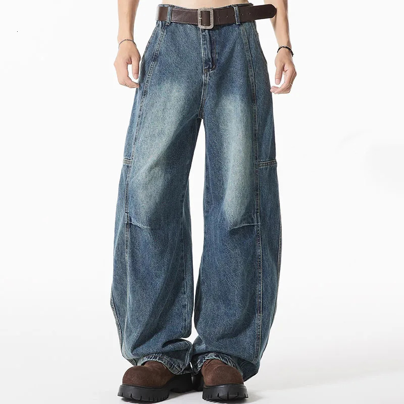 Spring And Summer Retro Blue Curved Knife Jeans Korean Version MenS Loose Straight Leg Pants Wide Casual 260612