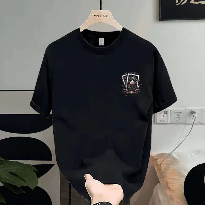 Trendy European And American Brand Short Sleeve Ins Pure Cotton Summer New Men's Printed T-Shirt Fashionable Unisex Crew Neck Tee