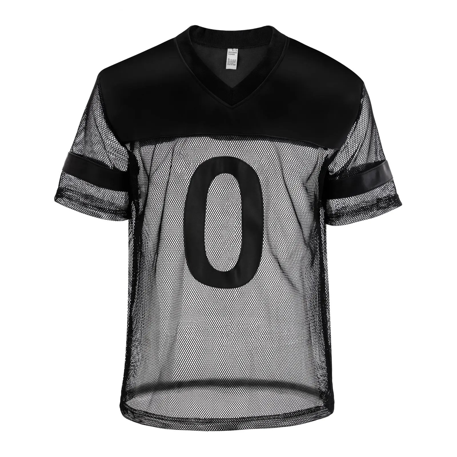 PU Sexy Fishnet T-Shirt Man Tops Tee Men Faux Leather Transparent Mesh Clubwear See Through Short Sleeve Number 1 0 7 260612