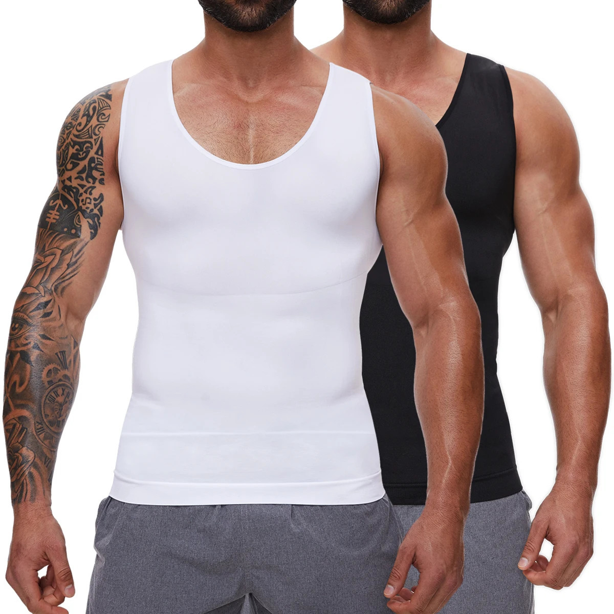 Men Body Shaper Slimming Compression Vest Undershirt Sexy Waist Trainer Tank Top Belly Control Workout Weight Loss Shapewear 260610