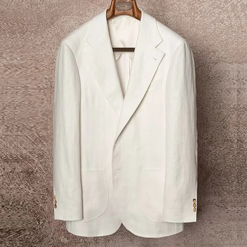 Summer Thin Retro Mens Breathable Linen Small Suit Italian Slim Casual Blazer Trendy 260611