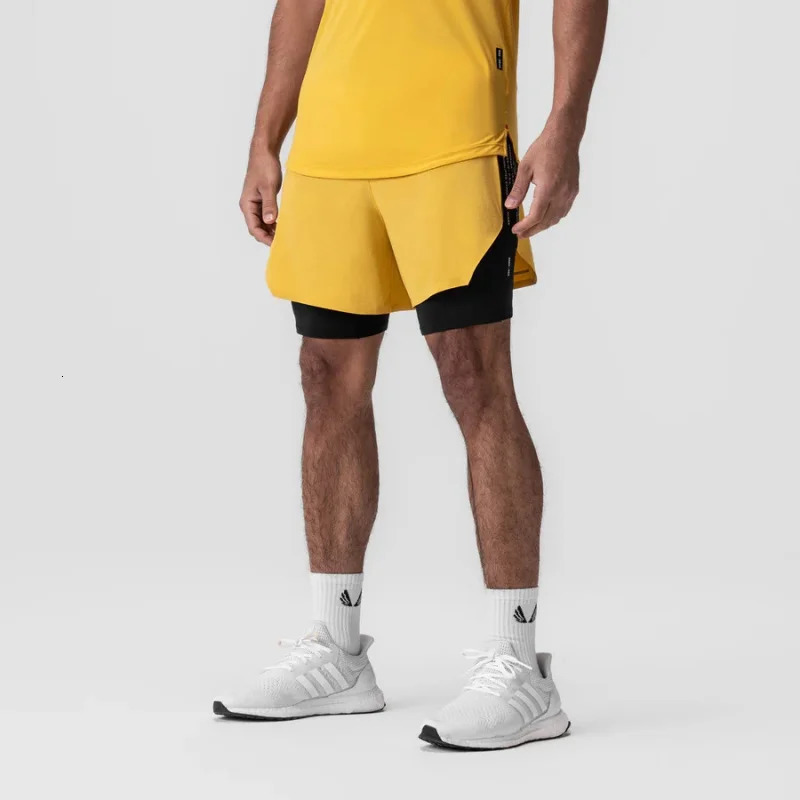 Pantaloni sportivi estivi Quick Dry Pantaloncini da basket elastici a due piani da uomo che corrono palestra Fitness stampa pantaloni corti da jogge