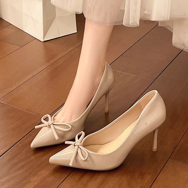 Summer Style Sexy Pointed-toe Womens High Heels with Fashionable Bow Everyday Casual Comfortable Office Sandals 260612
