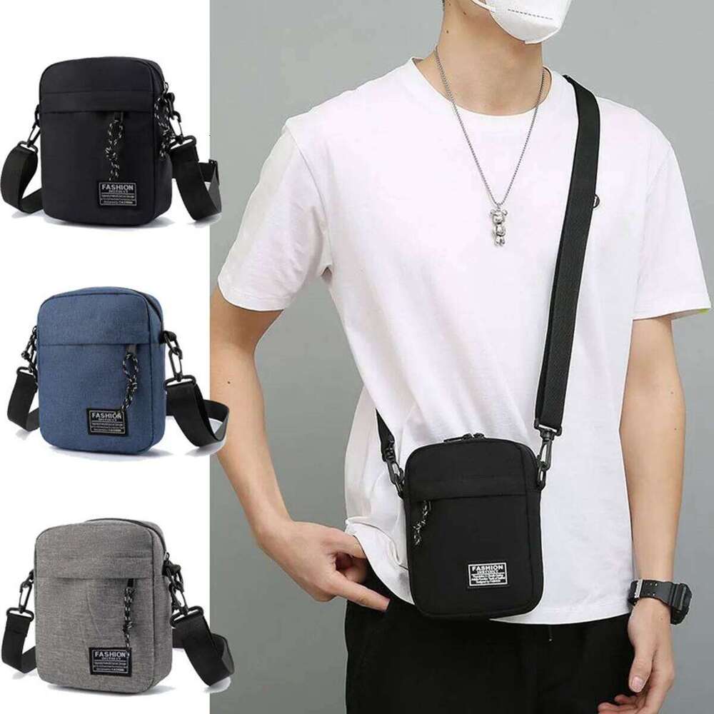 Multifunctional, stylish, lightweight and mini crossbody/shoulder for men - canvas phone bag, casual sports small square bag