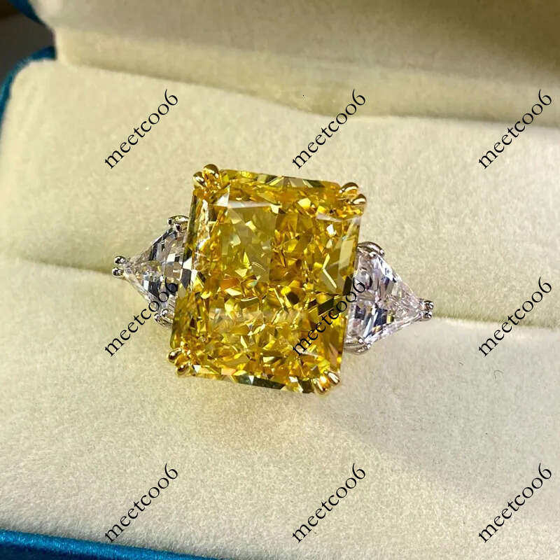 Choucong Brand 100% 925 Sterling Silver Luxury 13*16mm Topaz High Carbon Diamond Moissanite Bridal Rings Sparkling Eternity Women Wedding Party Fine