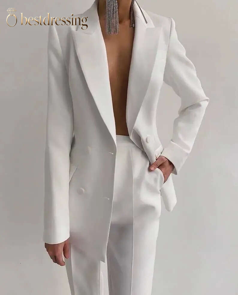 Fashion Womens 3 Pieces Jacket Vest Pants Work Clothes For Women Peaked Lapel Casual Party Wedding Suits Designer Double Row Buckle Cheap Processing