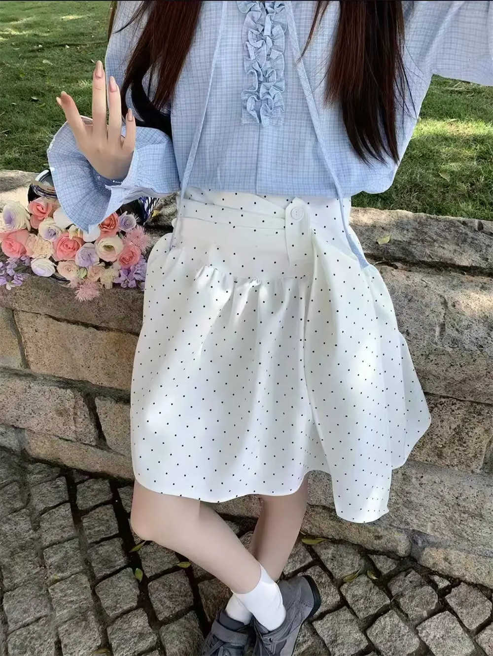Y2k Skirt Polka 2000s Dot Vintage Harajuku Korea Midi Skirt Punk Summer Hot Fashion Elegant WomenS Skirts Basics Hot M260612