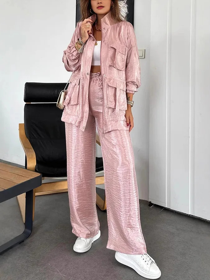 SuperAen Womens Clothing European and American Fashion Blazer Casual Trousers Two Pieces Set 260611