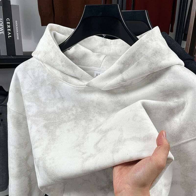 Fashionable versatile casual tie dye hooded sweatshirt, high weight men's spring and autumn minimalist jacket 26L0612