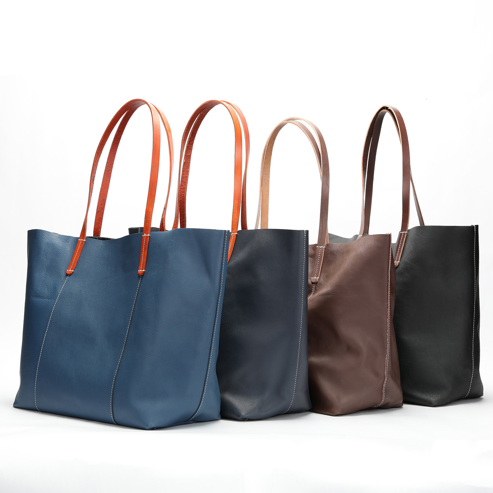 OC456M85 Genuine Leather Womens Bag Grain Cow Leather Medium Tote Empreinte Soft Embossed M-Pattern Business Storage Shoulder Bag
