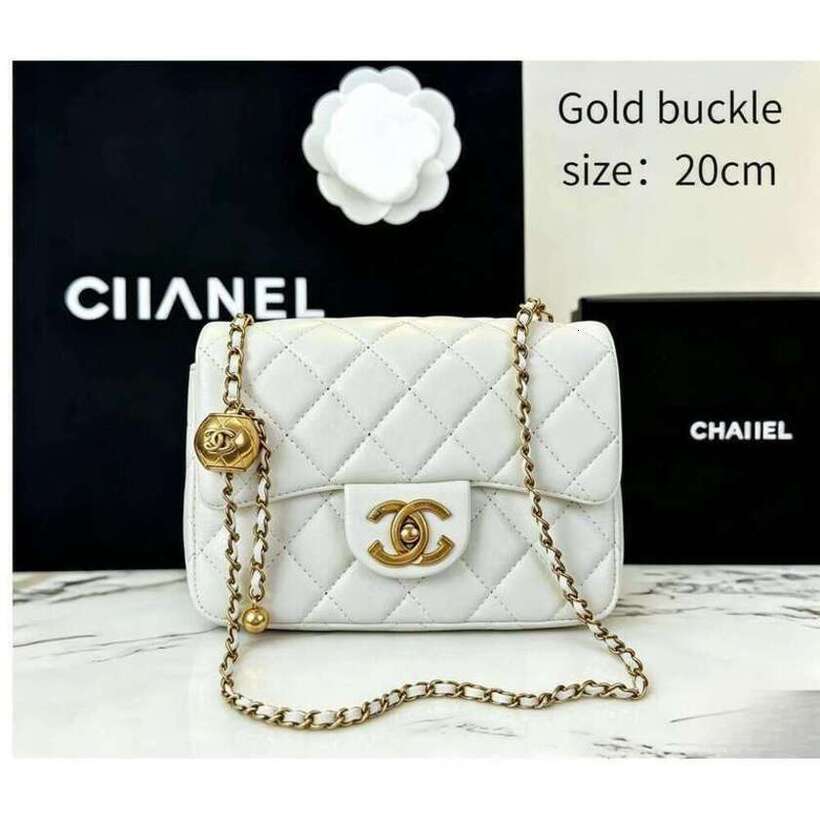 Luxury Designer Mini CC Vanity Box Bag Women Square Makeup Purse Gold Ball Chain Crossbody Bag 7T