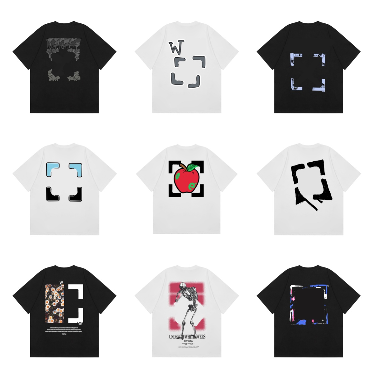 New Summer Men's T-shirt Designer-style American Minimalist Trendy short-sleeved High-quality Cotton printed Casual T-shirt