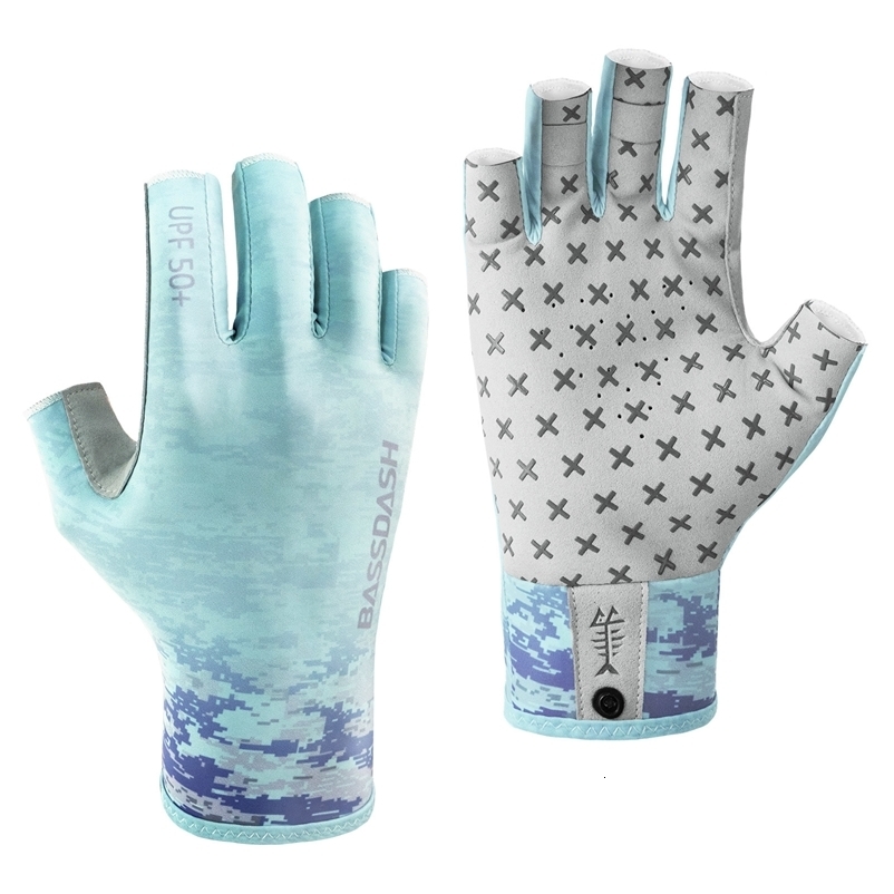 BASSDASHBreathable 3/4 Finger UPF 50 Sun Gloves Anti-Slip Silicone Palm for Men Women Fishing Fingerless Cycling Running 260611CJ