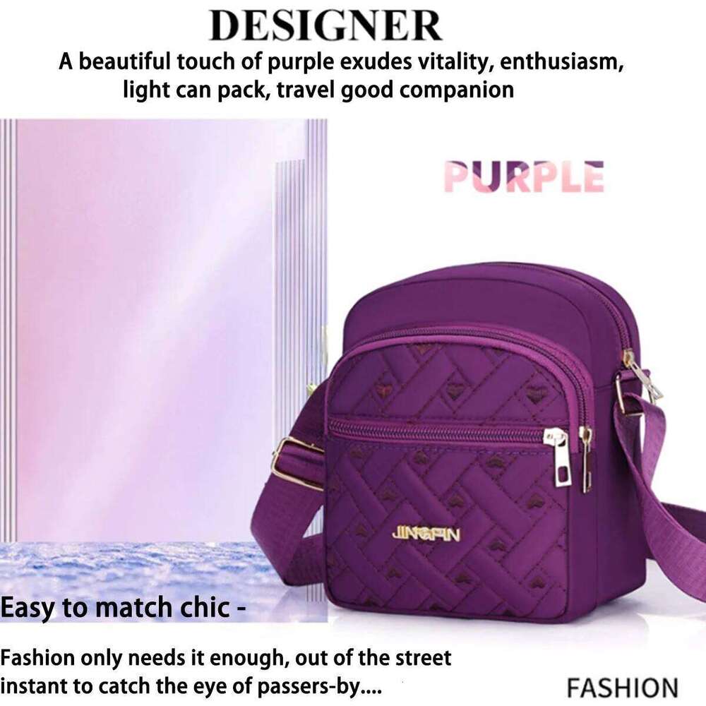 Water embroidery nylon women's shoulder Middle-aged mother Crossbody casual cloth bag printed backpack a pack