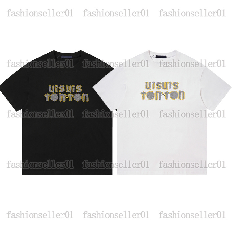 Designer Summer Mens T Shirt Tshirt clothing Geometric paris embroidery Pattern Womens T-shirt Classic Luxury Casual cotton black white Tops Tees