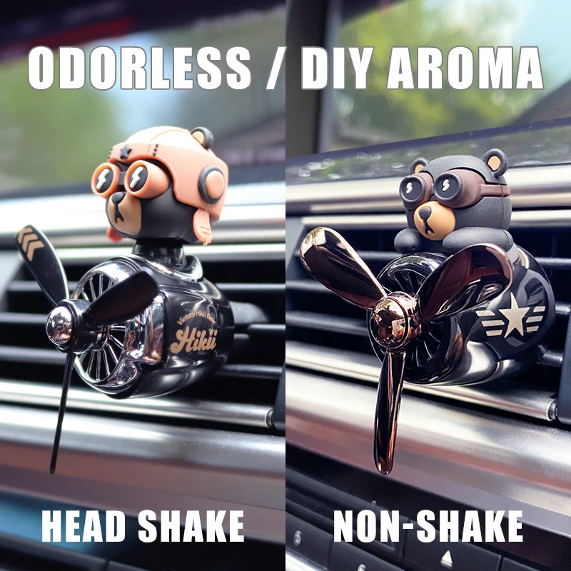 Odorless DIY perfume ornament airplane pilot bear car air freshener decoration accessories aroma vent clip fragrant diffuser men 260610
