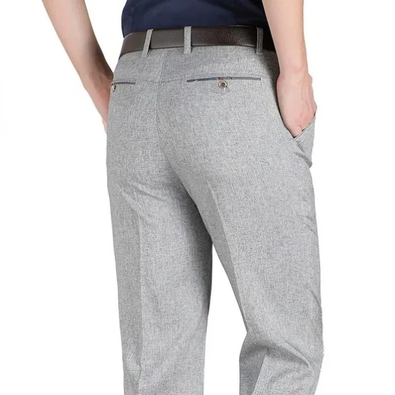 Mens Autumn Thick Summer Thin Business Pants Loose Male Pant High Waist Straight Trousers Casual Fashion Plus Size 2840 260611