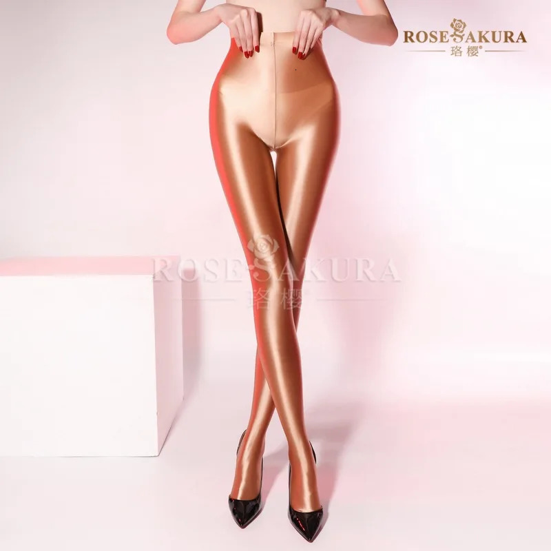 Cherry Blossom8347Back Line Shiny Glossy Leggings Womens Outer Wear Thin Silky Bodybuilding Color Tight Spring and Autumn Panty 260612