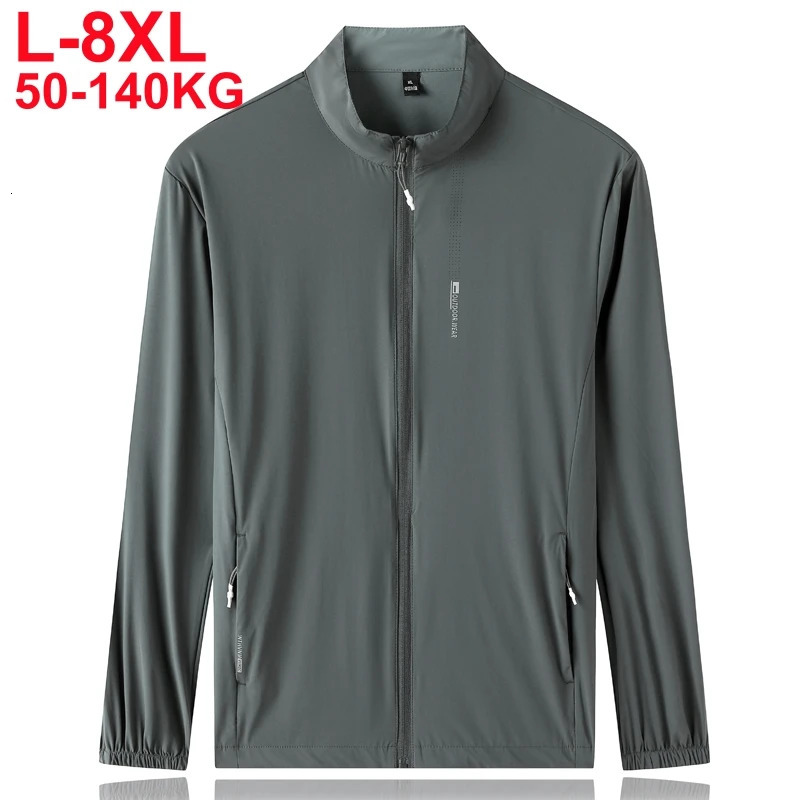 Plus Size 8xl Summer AntiUV Men Skin Coats UltraLight Thin Outdoor Sunscreen UPF50 Sun Proof Hooded Windbreaker 150kg Jackets 260612