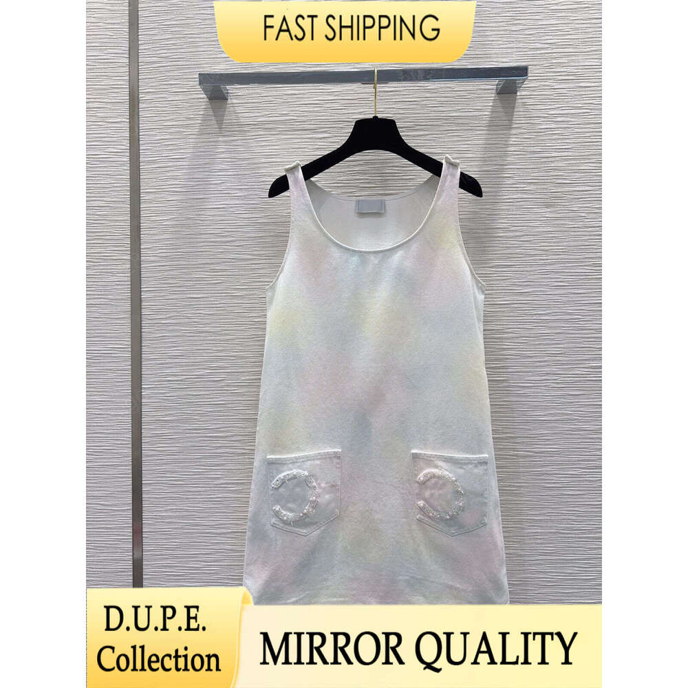 Robe débardeur teinture par nouage pour femmes, haut avec poches en strass, marque De luxe, Style décontracté, Camisole longue, été